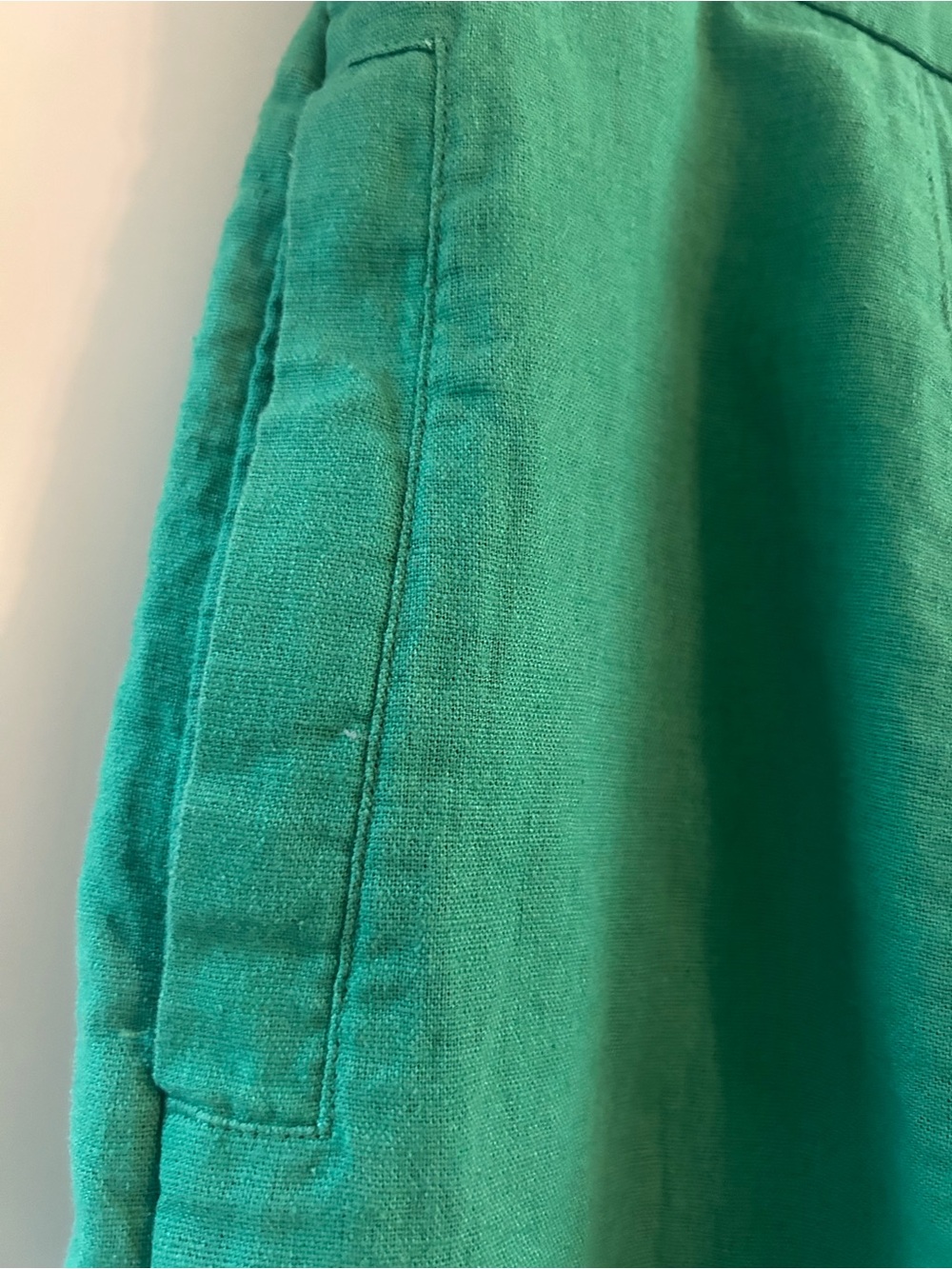 Green Linen Button-Front A-Line Skirt - Picture 3 of 5
